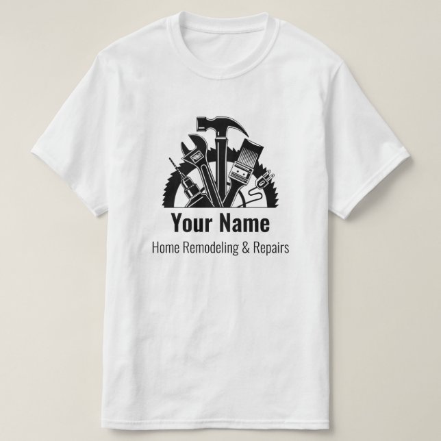 Camiseta Ferramentas personalizáveis de handyman v2 (Frente do Design)