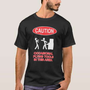 Camiseta Ferramentas Voadoras Precaução Nesta Área Mecânica