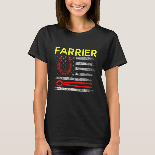Camiseta Ferreamento de Cavalos Corte de Casco de Ferradura (Frente)