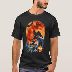Camiseta Ferret E Moon Halloween Figurume Silhouette