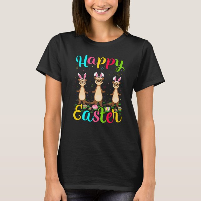 Camiseta Ferret Easter - Felz pascoa Bunny Ferret (Frente)