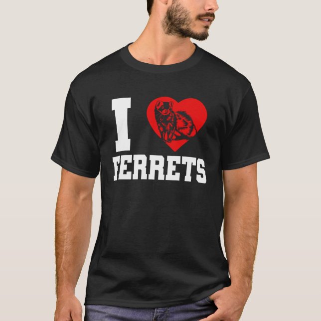 Camiseta Ferret I Heart Ferrets (Frente)