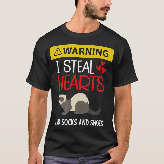 Camiseta Ferret I Steal Hearts and Socks and Shoes Funny (Frente)