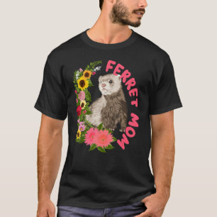 Camiseta Ferret Mãe Pequena Mustelid Animal Para Ferret
