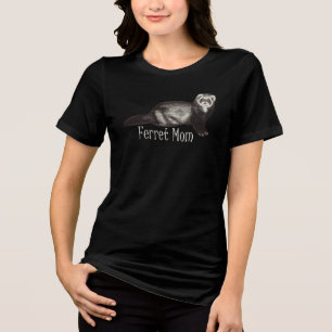 Camiseta Ferret Mamãe Branca com Sable Ferret