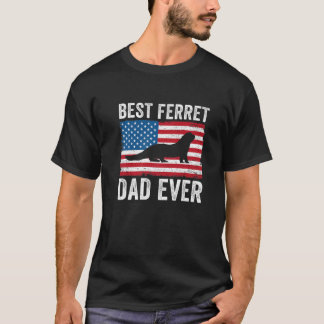 Camiseta Ferret Pai Americano Flag Funny Ferret Proprietári