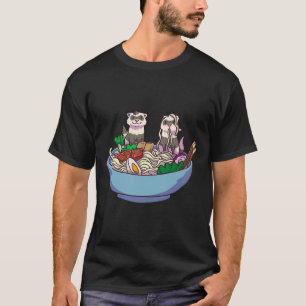 Camiseta Ferret Ramen Noodles Anime Kawaii Japonês Otaku G
