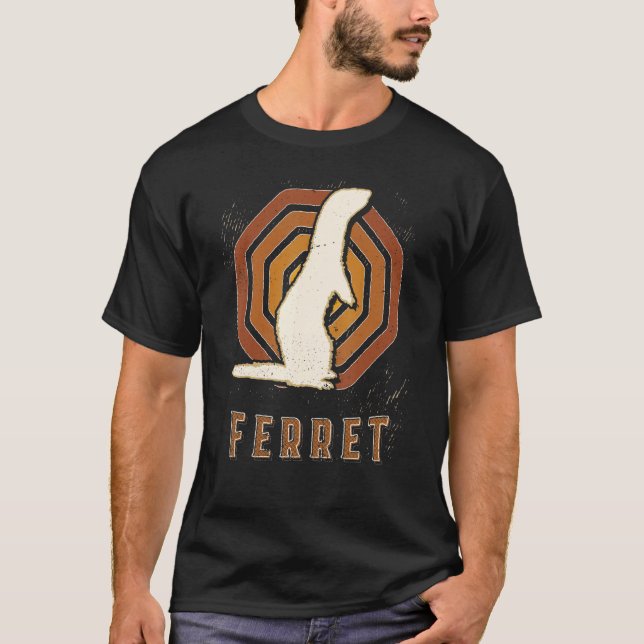 Camiseta Ferret Vintage Retro Classic Animal Love (Frente)