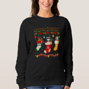 Camiseta Ferret Xmas Meias Ferret Natal Família Pajama