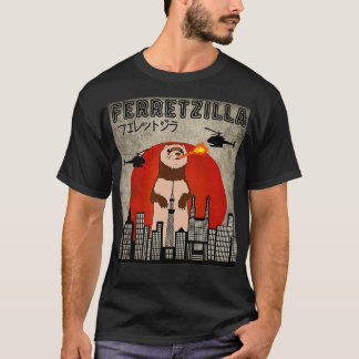 Camiseta Ferretzilla Vintage Funny Ferret Japonês Sunset