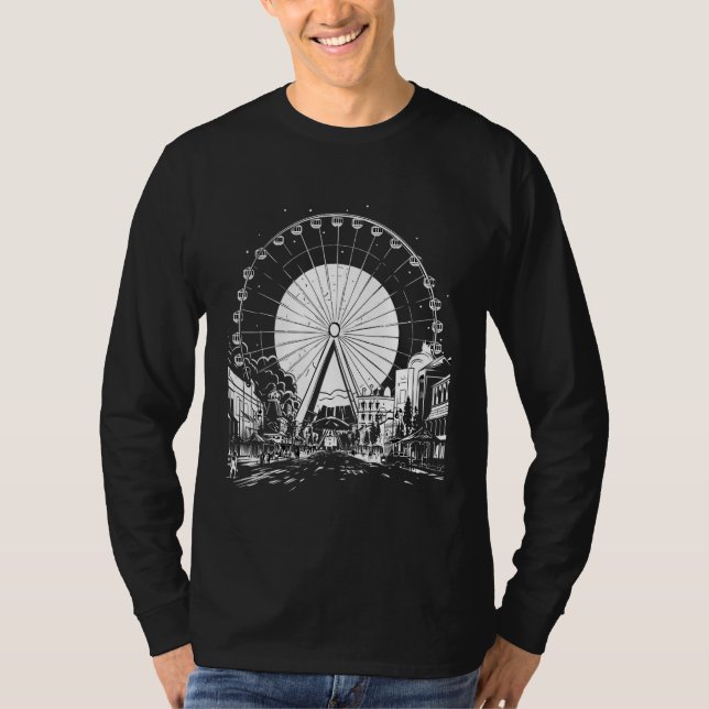Camiseta Ferris Wheel Carnival Festival County Fair Amuseme (Frente)