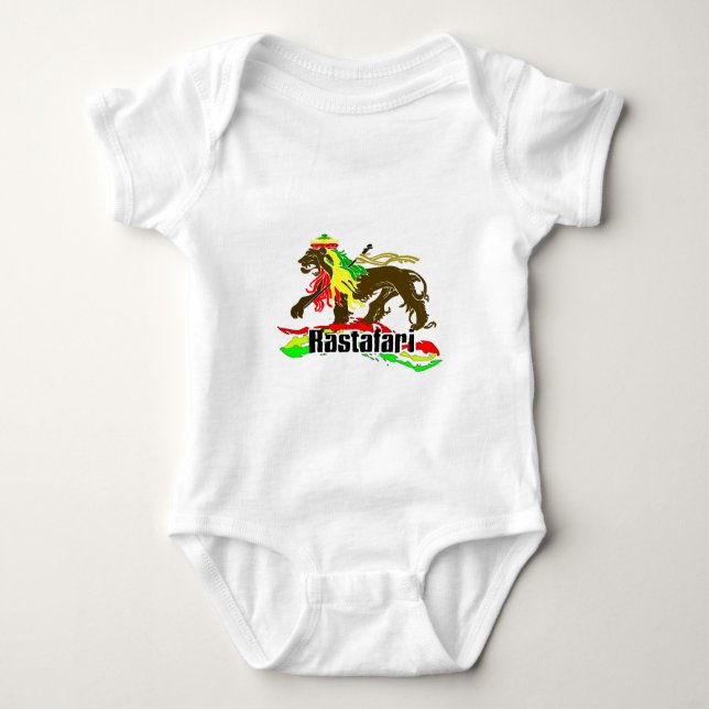 Camiseta Ferro de Rasta da reggae, leão, Zion 2 (Frente)