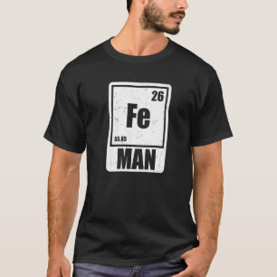 Camiseta Ferro Ferro Ciência Elementos Químico Cientista Pr