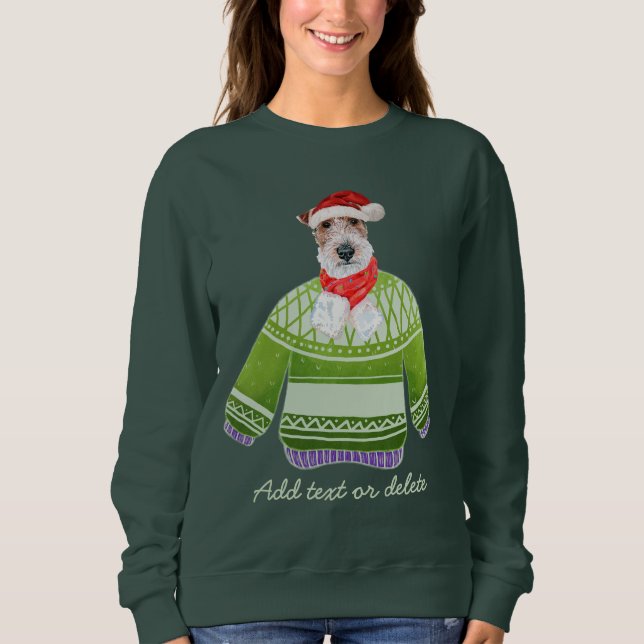 Camiseta Ferro Fox Terrier Férias Natal Feio Cachorro Mãe (Frente)