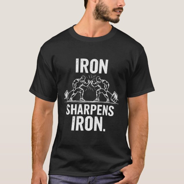 Camiseta Ferro Sharpens Ferro - Design de Elevação de Arte  (Frente)