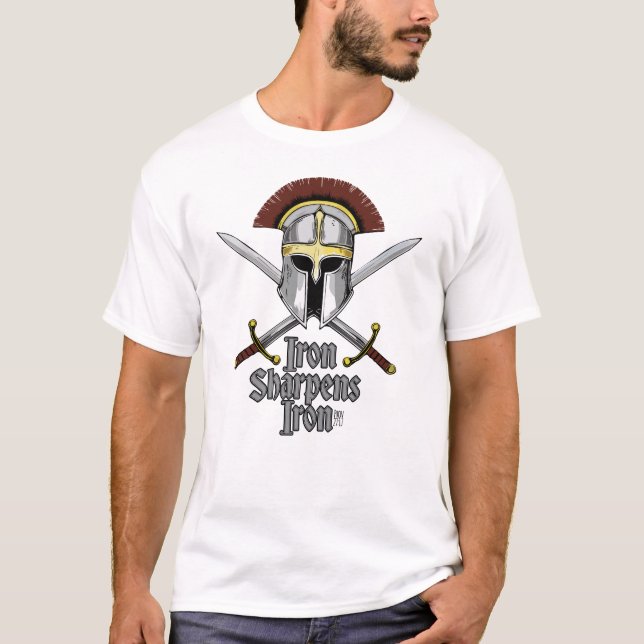 Camiseta Ferro Sharpens Ferro Inspiração Cristã Essencial (Frente)