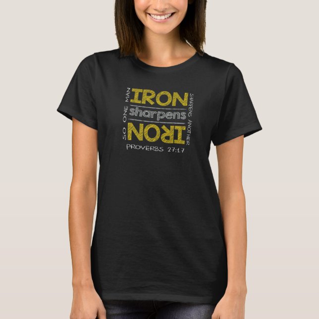Camiseta Ferro Sharpens Ferro Proverbs 2717 Insp Motivacion (Frente)