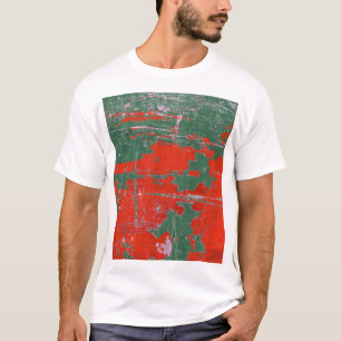 Camiseta Ferrugem de aço colorida, fundo texturizado.