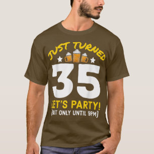 Camiseta Festa 35 Até às 21:00 Engraçado 35 Aniversário de