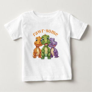 Camiseta Festa Adorável do Dinossauro do Bebê