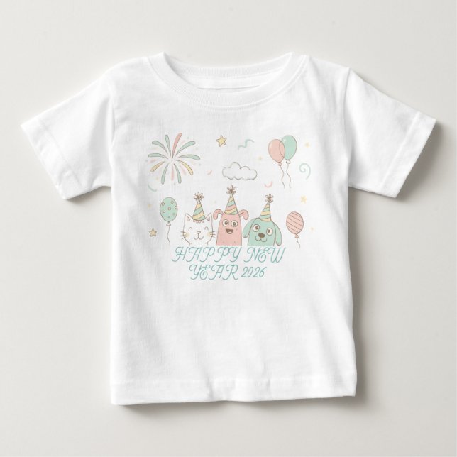Camiseta Festa Alegre de Ano Novo 2026  (Frente)