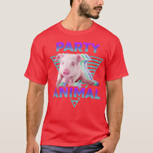 Camiseta FESTA ANIMAL Engraçado Porco Sobrevivência Meninas