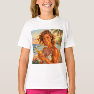 Camiseta Festa Bronzeada e Alegria Vibração Brilho de Praia