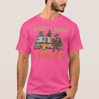 Camiseta Festa Com Sasquatch Bigfoot A Acampar Vintage