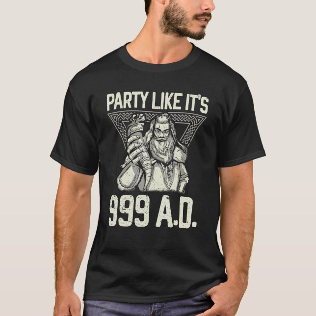 Camiseta Festa como 999 A D Viking Valkyrie Ax (Frente)