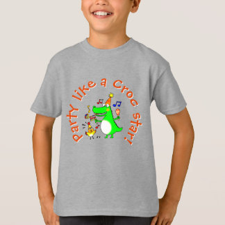 Camiseta Festa Como uma Estrela Croc Crocodilo Dançante Fof