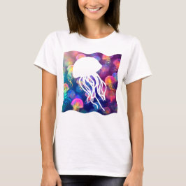 Camiseta Festa Como uma Silhueta de Água-Viva Personalizáve