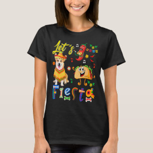 Camiseta Festa Corgi Mexicano Com Sombrero Taco Chili Canta