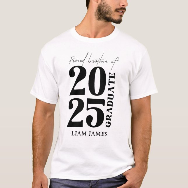 Camiseta Festa da Cerimônia de Pós-Graduação do Irmão forma (Frente)