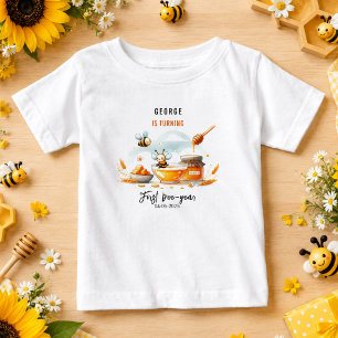 Camiseta Festa de 1º Aniversário Abelha Amarela Fofa & Gira