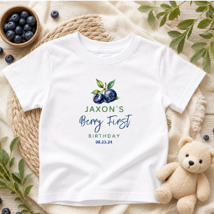 Camiseta Festa de 1º Aniversário Berry First Blueberry