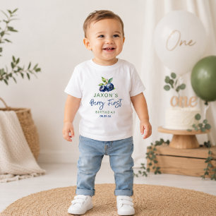 Camiseta Festa de 1º Aniversário Berry First Blueberry
