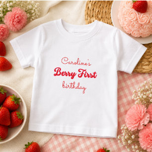 Camiseta Festa de 1º Aniversário Berry Sweet Morango