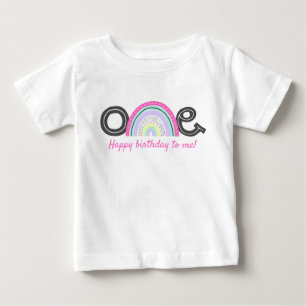 Camiseta Festa de 1º Aniversário da Garota Arco-Íris Radica
