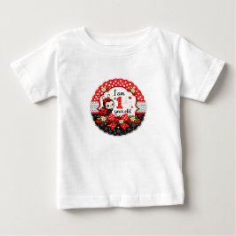 Camiseta Festa de 1º Aniversário da Pequena Joaninha