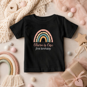 Camiseta Festa de 1º Aniversário da Rainbow & Hearts
