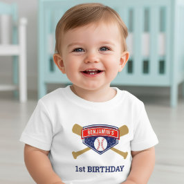 Camiseta Festa de 1º Aniversário de Beisebol