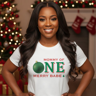 Camiseta Festa de 1º Aniversário de Natal da Mamãe