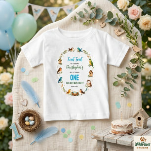 Camiseta Festa de 1º Aniversário de Pássaros Fofos – Crianç