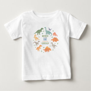 Camiseta Festa de 1º Aniversário do Dinossauro Pré-Histór