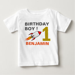 Camiseta Festa de 1º Aniversário do Foguete Espacial