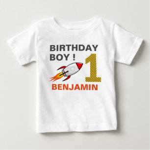 Camiseta Festa de 1º Aniversário do Foguete Espacial