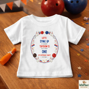 Camiseta Festa de 1º Aniversário do Retro Bowling – Criança