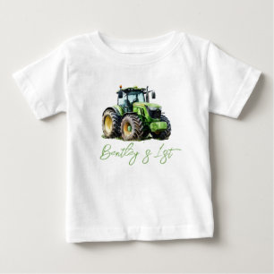 Camiseta Festa de 1º Aniversário do Trator na Divertida Faz