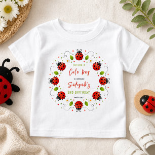 Camiseta Festa de 2º Aniversário de Duas Joaninhas Fofas pa