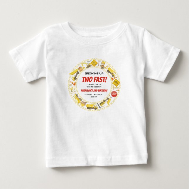 Camiseta Festa de 2 Anos Aquarela Construção (Frente)